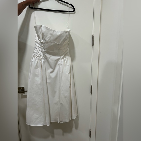 House of CB Georgiana Cotton Fit & Flare White Strapless Dress - Size L+ -  mordernwear.com